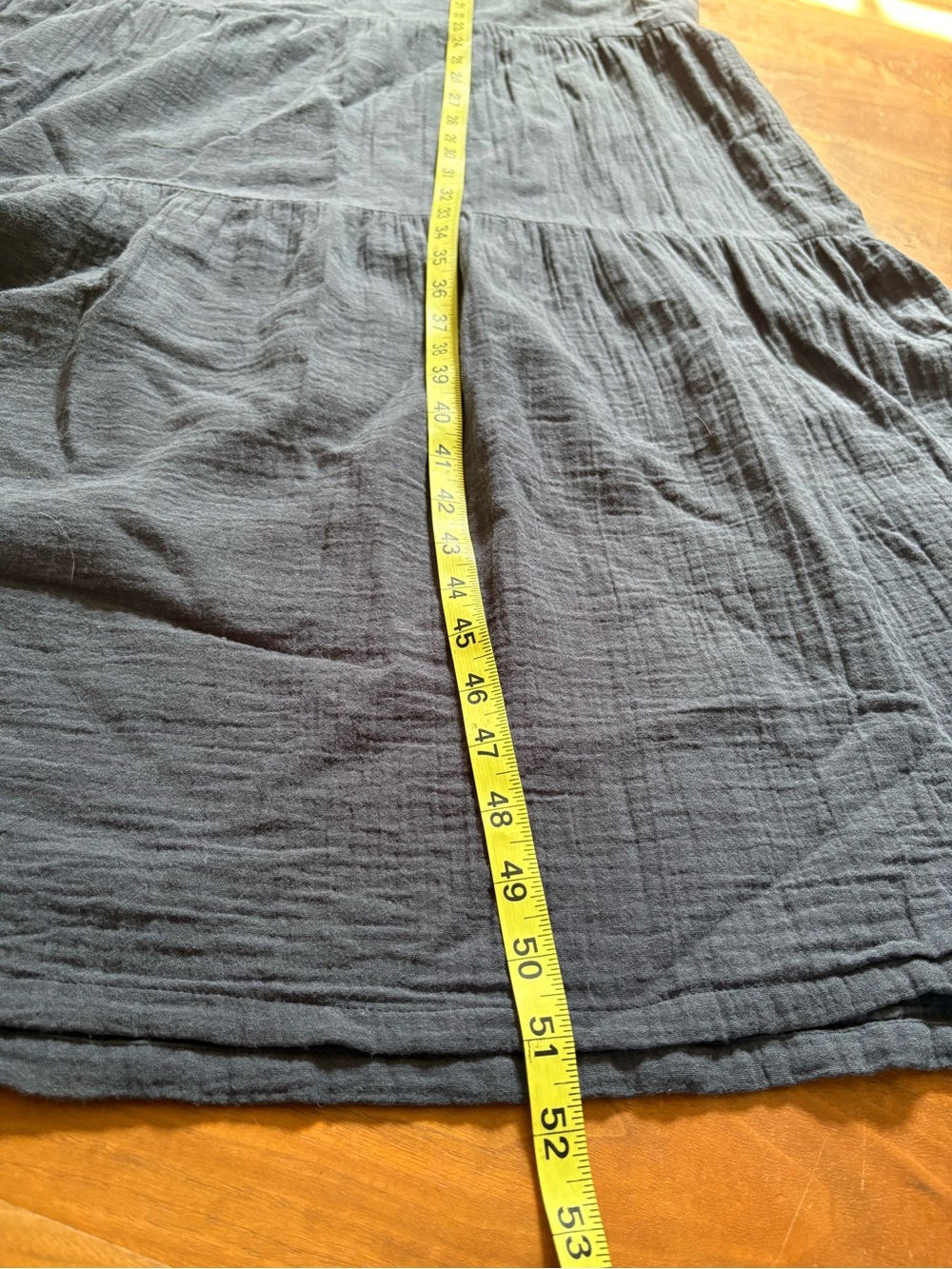 Quince Organic Cotton Tiered Gauze Maxi Dress Navy - Picture 9 of 9